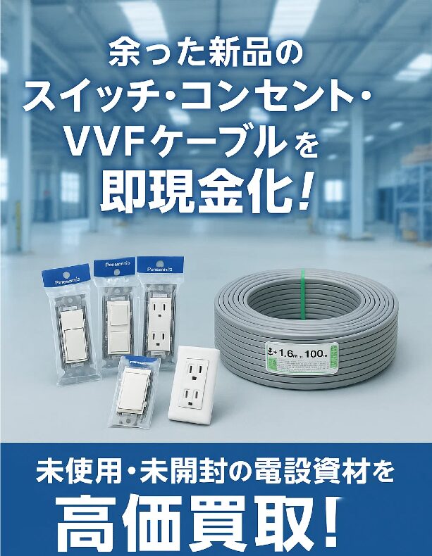 配線器具・電材の買取ならお任せください