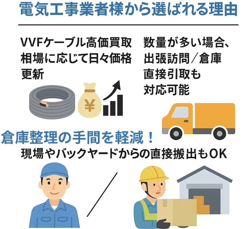 倉庫に眠る未使用電材、プロが一括査定！