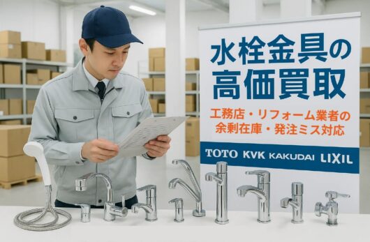 発注ミスによる余剰在庫の水栓金具を全国対応で高価買取