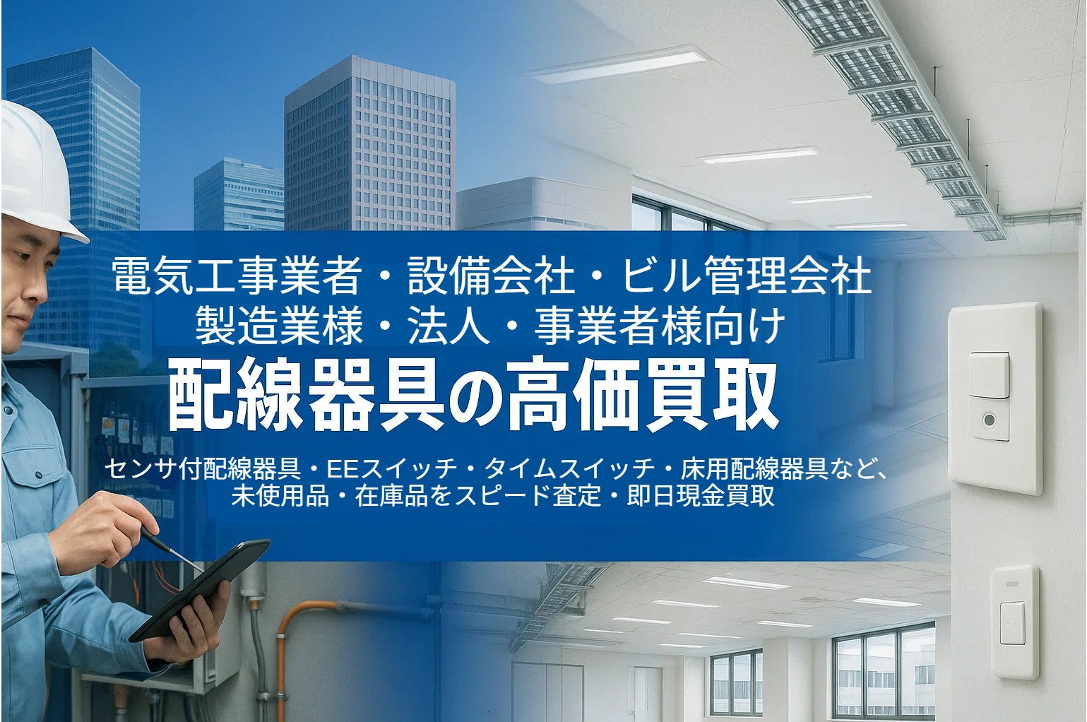 施設向センサ・床・工事用配線器具の高価買取【法人・業者様歓迎】